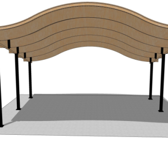 现代长廊免费su模型