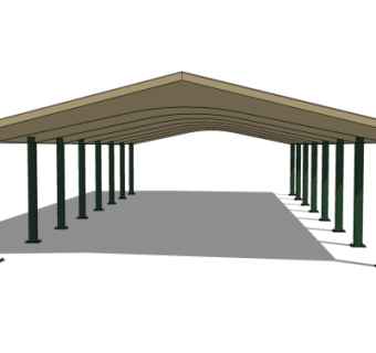 现代长廊免费su模型