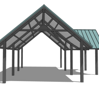 现代长廊免费su模型