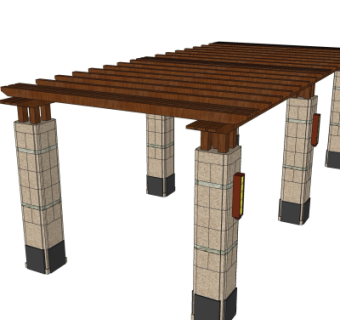 欧式廊架免费su模型