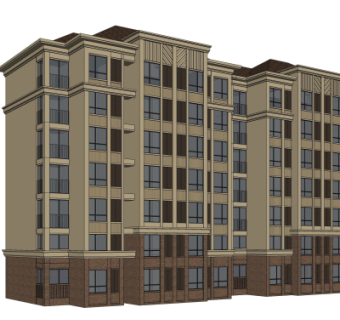 新古典公寓楼su模型