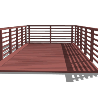 现代实木护栏su模型