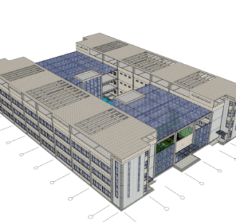 现代教学楼su模型