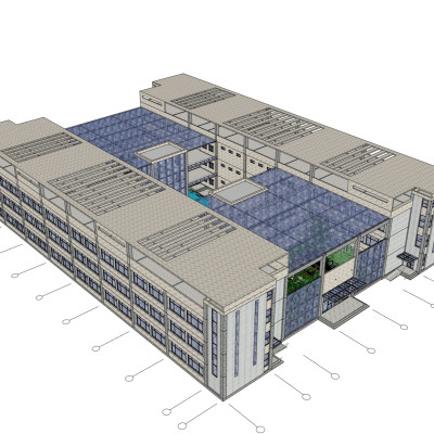 现代教学楼su模型