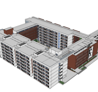 现代教学楼su模型
