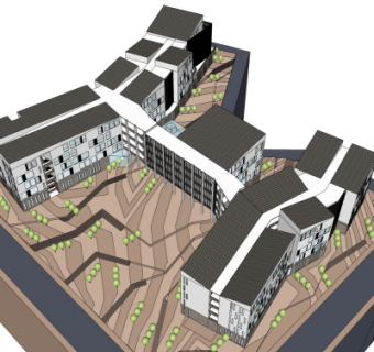 现代教学楼su模型