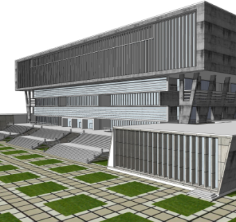 现代办公楼su模型