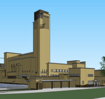 现代教学楼su模型