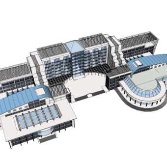 现代教学楼su模型