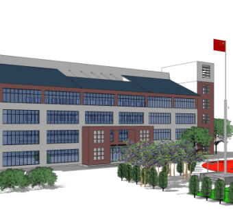 现代教学楼su模型