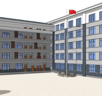 现代教学楼su模型