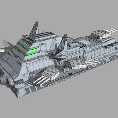 现代星际战舰su模型