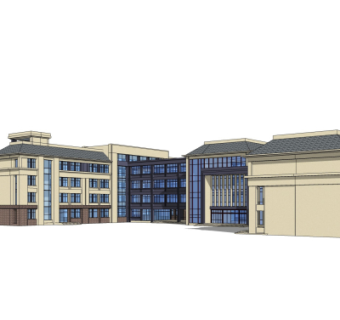 欧式教学楼su模型