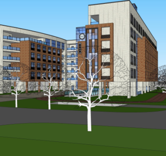 现代教学楼su模型