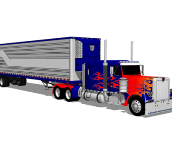 现代变形金刚擎天柱汽车su模型