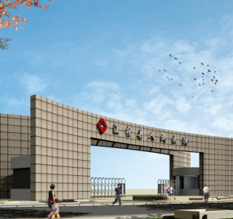 现代医院门头su模型