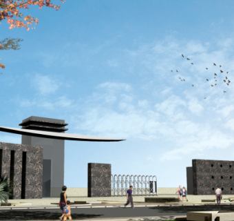 现代小区入口大门免费su模型