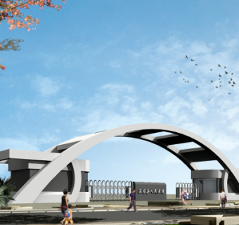 现代医院门头su模型