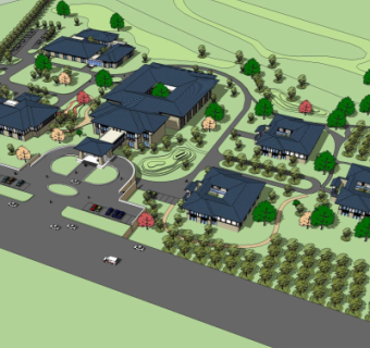 新中式学校规划su模型