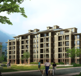 新古典高层公寓楼su模型