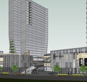 现代商业街su模型