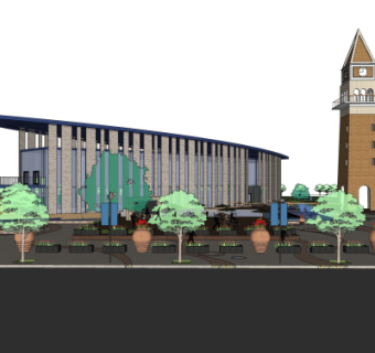 欧式建筑外观su模型