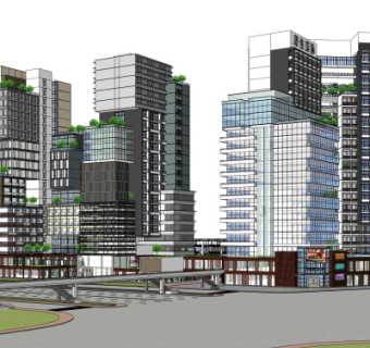 现代办公楼su模型