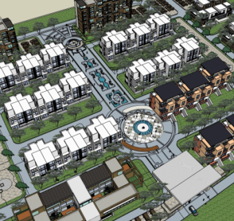 现代小区规划su模型