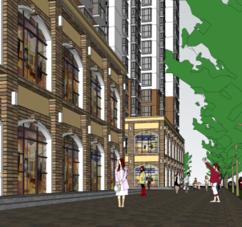 新古典商住综合体su模型