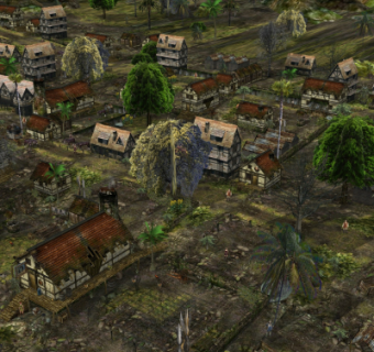 欧式游戏村庄外观su模型