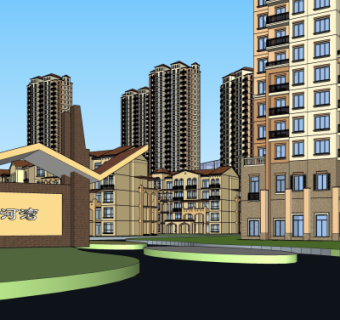 欧式公寓楼su模型