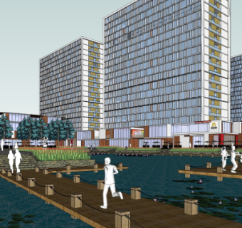 现代办公楼su模型