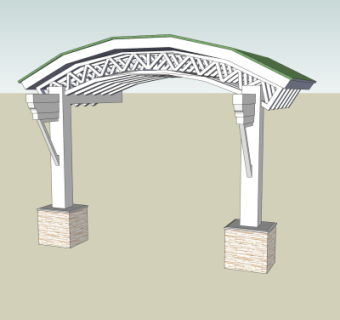 简欧牌坊免费su模型