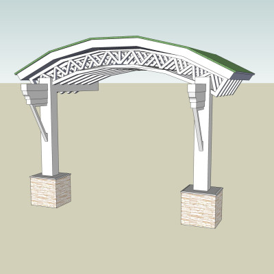 简欧牌坊su模型