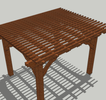 中式廊架免费su模型
