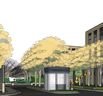 现代小区入口大门免费su模型