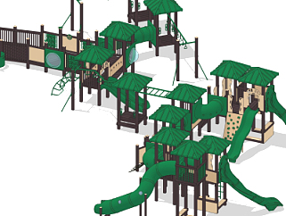 现代<em>儿童滑梯</em>游乐设施su模型