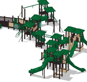 现代儿童滑梯游乐设施su模型