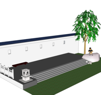 中式围墙免费su模型