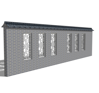 中式围墙院墙免费su模型