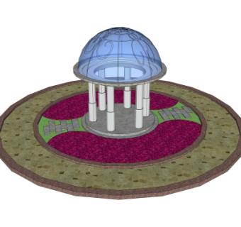 简欧凉亭su模型