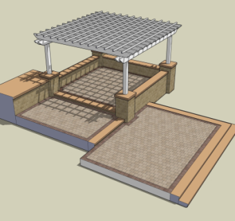 中式廊架免费su模型