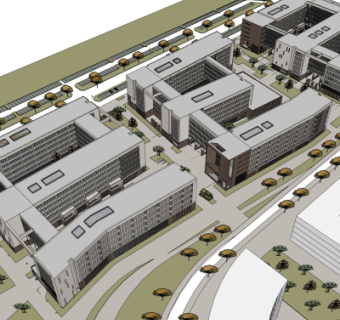 现代商业区规划su模型