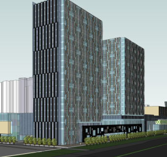 现代办公楼su模型