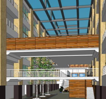 现代教学楼su模型