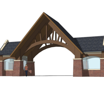 欧式小区入口免费su模型