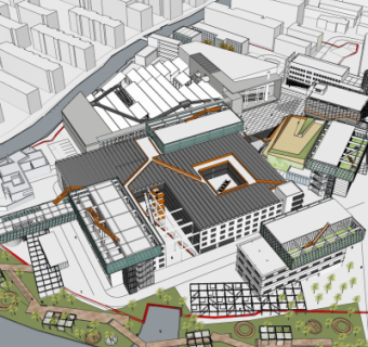 现代商业区规划su模型