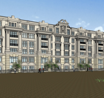 欧式古典办公楼su模型