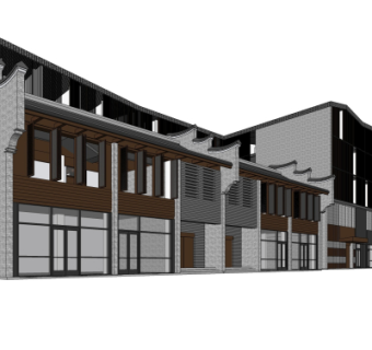 中式沿街商业建筑su模型