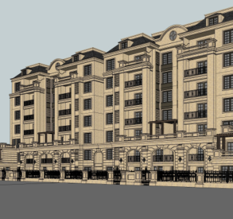 新古典公寓楼su模型